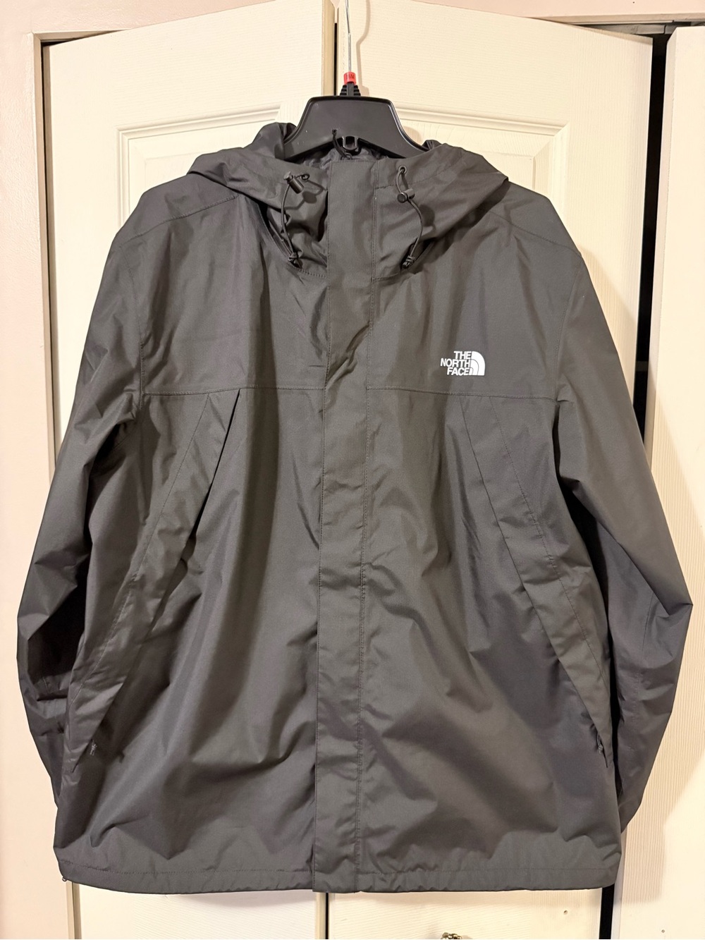 The North Face Men's Dark Gray Hooded Rain Jacket
